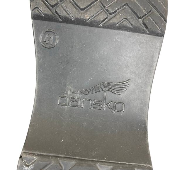 Dansko Heart Print Clogs Leather Nursing Comfort Work Shoes Pink Black EU 41 - Picture 7 of 9